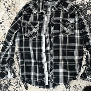 BKE Monochrome Plaid Button-Up Shirt